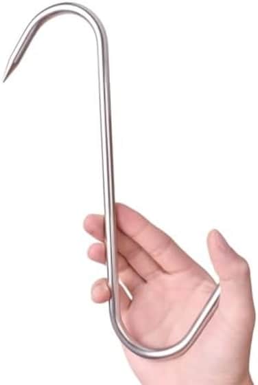 Alele Meat Hook 4pack Heavy Duty S-Hooks 10" Stainless Steel Meat Hooks Processing er Meat Hooks for ering 4 Pack (10inch 8mm 4p.