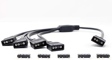 MICRO CONNECTORS 3-Pin Addressable RGB (ARGB1 to 4 Splitter Cable - 50cm with Male Pins (F04-04ARGB-50.