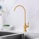 Delle Rosa Brushed Gold Drinking Water Purifier Faucet, Gold Water Faucet for Under Sink Water Filter System, Modern Brass RO Faucet,Brushed Gold Bar Sink Faucet.