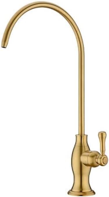 Delle Rosa Brushed Gold Drinking Water Purifier Faucet, Gold Water Faucet for Under Sink Water Filter System, Modern Brass RO Faucet,Brushed Gold Bar Sink Faucet.