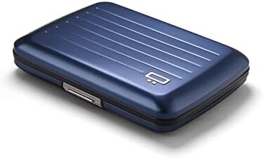 &Ouml;GON -DESIGNS- Aluminum card holder with metal lock, RFID Protection against fraud and demagnetization, Compact wallet, Smart Case OSLO model.