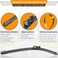 AUTOBOO OEM Windshield Wiper Blade Replacement for VW Volkswagen Jetta CC Passat 2011 2012 2013 2014 2015 2016 2017 2018 2019 -Original Factory Quality 24"19" (Set of 2Top Lock 16mm.