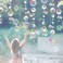 XIAOMAN Transparent Bubble Garlands Mermaid Party Decoration Colored Blue Flat Cutouts Hanging Streamer for Birthday Baptism Wedding Ocean Wall Decal Baby Shower Under Sea Festal Kid Room Photo Props