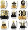 Tevxj 9 Pieces 30th Birthday Decoration 30 th Birthday Centerpieces for Tables Decorations Cheers to 30 Years Honeycomb Table Topper for Men and Women Thirty Years Party Decor Supplies.