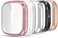 Simpeak Screen Protector Case Compatible with Fitbit Versa 2 Smartwatch, Pack of 5, Full Protection, Soft TPU Plated Bumper Cover, Rose Pink/Clear/Silver/Black/Rose Gold.