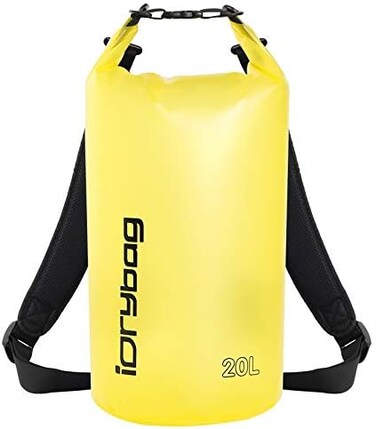 حقيبة IDRYBAG شفافة مقاومة للماء بسعة 2 لتر/5 لتر/10 لتر/15 لتر/20 لتر، حقيبة صغيرة مقاومة للماء للتجديف، حقيبة جافة عائمة للتخييم والسفر.
