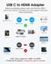 ELUTENG USB C to HDMI, USB Type C to HDMI Adapter (Thunderbolt 3 Compatible4K 60Hz Support Audio and Video Transmission Type C 3. 1 to HDMI Coupler Female to Male for USB-C Devices.