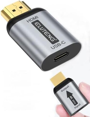 ELUTENG USB C to HDMI, USB Type C to HDMI Adapter (Thunderbolt 3 Compatible4K 60Hz Support Audio and Video Transmission Type C 3. 1 to HDMI Coupler Female to Male for USB-C Devices.