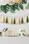 ALLHEARTDESIRES 15PCS DIY Tissue Tassel Garland Olive Green Kraft Tan Brown Cream Neutral Party Banner for Greenery Safari Jungle Woodland Baby Shower Camp Bachelorette Bridal Shower Birthday Nursery