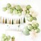 ALLHEARTDESIRES 15PCS DIY Tissue Tassel Garland Olive Green Kraft Tan Brown Cream Neutral Party Banner for Greenery Safari Jungle Woodland Baby Shower Camp Bachelorette Bridal Shower Birthday Nursery