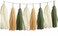 ALLHEARTDESIRES 15PCS DIY Tissue Tassel Garland Olive Green Kraft Tan Brown Cream Neutral Party Banner for Greenery Safari Jungle Woodland Baby Shower Camp Bachelorette Bridal Shower Birthday Nursery