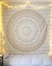 ANJANIYA Ombre Wall Hanging Bohemian Tapestry, Metallic Wall Art Bedspread, Psychedelic Hippie Mandala Dorm D&eacute;cor for Hanging, Bedding, Beach Coverlet Curtain, Gold, 54"X60".