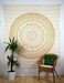 ANJANIYA Ombre Wall Hanging Bohemian Tapestry, Metallic Wall Art Bedspread, Psychedelic Hippie Mandala Dorm D&eacute;cor for Hanging, Bedding, Beach Coverlet Curtain, Gold, 54"X60".