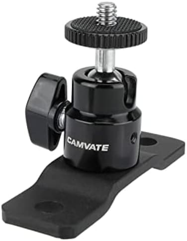 رأس كروي CAMVATE 1/4"-20 مع قاعدة تثبيت سفلية لدعم نظام الشاشة/المراقبة.