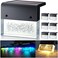 مصابيح دينيك ميك الشمسية للسطح، مصابيح LED شمسية للدرج، مصابيح شمسية خارجية للسياج للدرج والفناء والدرابزين وحمام السباحة، مقاومة للماء، فائقة السطوع 10 لومن، فقاعات أكريليك، أبيض دافئ/متغير اللون، عب