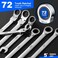 Prostormer Ratcheting Combination Wrench Set, 20-Piece SAEMetric Wrench Kit with Pouch, 72-Tooth, Cr-V Steel, 10Pcs Flex-Head 1/4" to 3/4"10Pcs Fixed Head 6-18mm.