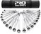 Prostormer Ratcheting Combination Wrench Set, 20-Piece SAEMetric Wrench Kit with Pouch, 72-Tooth, Cr-V Steel, 10Pcs Flex-Head 1/4" to 3/4"10Pcs Fixed Head 6-18mm.