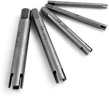 QWORK Tap Extractor, Broken Head Screw Remover Stripped, Steel Tap Extractor Set, 5 Pcs.
