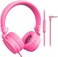 Puro Sound Labs PuroBasic Volume Limiting Wired Headphones for Kids, FoldableAdjustable Headband w/Microphone, Compatible with Smartphones, Tablets and PC&rsquo;s (Pink.