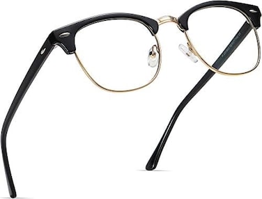 AOMASTE Blue Light Blocking Glasses Retro Semi Rimless UV400 Clear Lens Computer Eyewear for Men Women.