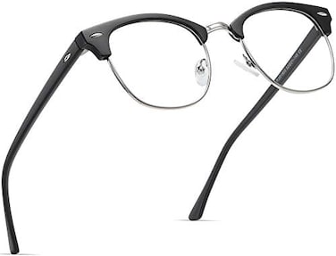 AOMASTE Blue Light Blocking Glasses Retro Semi Rimless UV400 Clear Lens Computer Eyewear For Men Women.