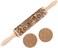EVERMARKET Paisley Embossed Wooden Rolling Pin, Engraved Embossing Rolling Pin with Christmas Snowflake Flower Pattern for Baking Embossed Cookies,Cute Kitchen Tool for Kids and Adults.