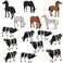 Evemodel AN4303 15PCS 1:43 Farm Animals Horses and Cows O Scale PVC Well Painted Horse and Cow Use for Model Scenery Desktop Decor Railway Layout Diorama Miniature Landscape.