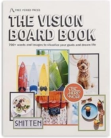 Free Period Press Vision Board Book, 700WordsImages in All Categories, for Visualizing Your Life GoalsDreams, Playful, Stylish and Diverse Pictures for Collage MakingScrapbooking.