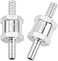 EVIL ENERGY 3/8" 10mm Non Return One Way Check Valve for Fuel Line Oil Petrol Diesel Aluminium Silver Pack of 2.