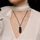 Runyangshi Healing Crystal Pendants, Double Pointed Natural Crystal Quartz Necklace 6 Faceted Chakra Crystal Wand Stone&hellip;.