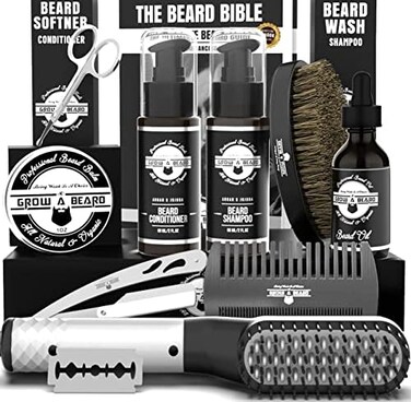 GROW ALPHA BEARD Bundle Silver Straightener.