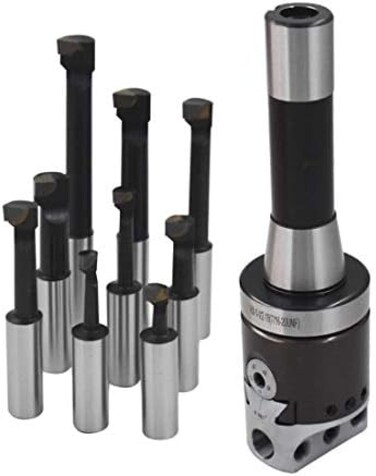 WFLNHB 2" Boring Head 9pcs R8 Shank 1/2" Carbide Boring Bar Set Milling Set.