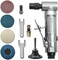 PROSHI angle air die grinder 1/4" with 4 pcs 2" roll lock sanding discs, polished color angle pneumatic die grinder.