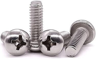 EASTLO 632 x 3/8" Pan Head Machine Screw, Phillips Drive, 304 Stainless Steel 18-8, Bright Finish, Fully Machine Thread, Pack of 100.