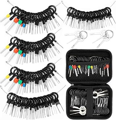 Vignee 82 Pcs Terminal Removal Key Tool, Terminal Pins Puller Repair Removal Tools for Car Pin Extractor Electrical Wiring Crimp Connectors and Most Connector Terminal.