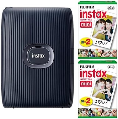 Fujifilm Instax Mini Link Smartphone Printer (Dark DenimFuji Instax Mini Film (40 Sheets- Instax Mini Link Printer Bundle.