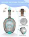 Greatever G2 Full Face Snorkel Mask with Latest Dry Top System,Foldable 180 Degree Panoramic View Snorkeling Mask with Camera Mount,Safe Breathing,Anti-LeakAnti-Fog,for KidsAdult.