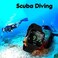TEKMAGIC 100m Water Resistant Scuba Diving Watch with Stopwatch, Alarm Clock Functions, Dual Time Display, 12/24 Hour Format.