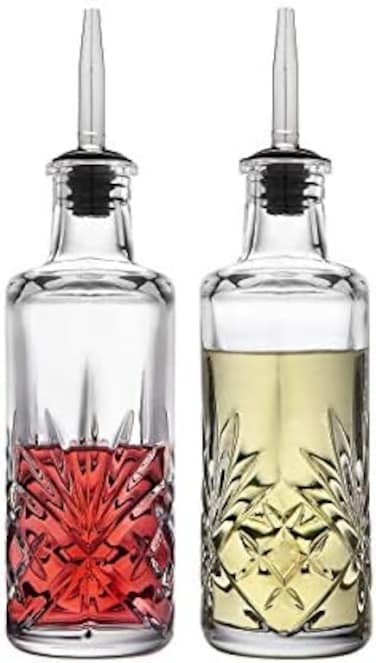 Godinger Oil and Vinegar Dispenser Cruet Set, Condiment Pourer Bottle - Dublin Collection.