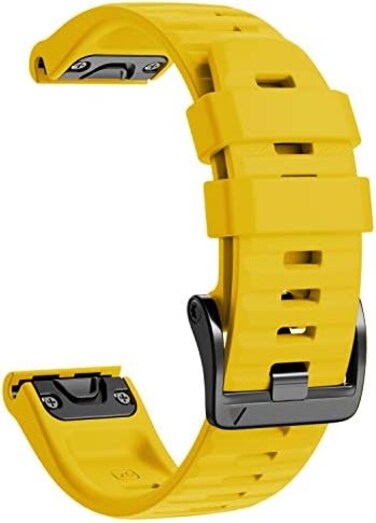 سوار ساعة NotoCity متوافق مع Fenix ​​6X لساعات Fenix ​​6X/Fenix ​​6X Pro/Fenix ​​5X/Fenix ​​5X Plus/Fenix ​​3/HR/Tactix/Descent MK1/D2 Delta PX/D2 Charlie (أصفر).