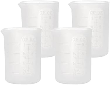 Gartful Silicone Measuring Cups, Nonstick Reusable Silicone Mixing Cups Durable Easy Clean for Epoxy Resin,Casting Molds,Stain Jewelry Making,Waxing,DIY,Art,Craft 4PCS-250ml*4 White GAFBA300649.