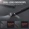 Teslong Dual Lens Endoscope Camera, 1080P Dual Camera Borescope Inspection Camera with 4. 5" IPS Monitor-16ft Waterproof Snake Camera-LED Ring Light-32GB MicroSD Card-Chargeable Battery -Carrying Case
