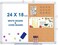 TRIPOLLO Magnetic Whiteboard and Cork Board Combination Board, Dry Erase Board Bulletin Combo Board for Home Office, Wall Mounted Message Memo Board with Markers, Eraser, Magnets and Push Pins 18x24 I
