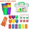 BMAG Counting Bears with Matching Sorting Cups,Number Colour Recognition STEM Educational Toy for Toddler, Pre-School Learning Toy with 90 Bears,2 Tweezers,11 Activity Cards,1 Storage Box.