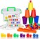 BMAG Counting Bears with Matching Sorting Cups,Number Colour Recognition STEM Educational Toy for Toddler, Pre-School Learning Toy with 90 Bears,2 Tweezers,11 Activity Cards,1 Storage Box.