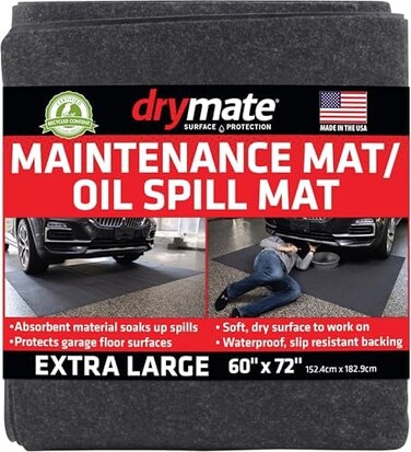 Drymate Maintenance Mat/Oil Spill Mat (58" x 72", Absorbent/Waterproof Protects Garage Floor Surface - Reusable/Durable (USA Made.