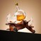 Godinger Whiskey Decanter Airplane Globe Set with 2 World Whisky Glasses - for Liquor Scotch Bourbon Vodka.