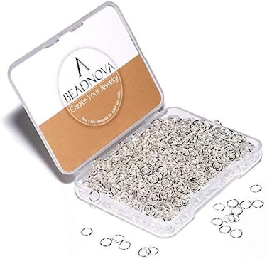 حلقات قفز BEADNOVA 5 مم لصنع المجوهرات، حلقات قفز فضية مفتوحة للأقراط وسلاسل المفاتيح (300 قطعة).