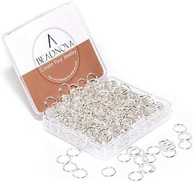 حلقات وصل BEADNOVA 10 مم حلقات وصل فضية لصنع المجوهرات ملحقات ومستلزمات سلاسل المفاتيح (300 قطعة).