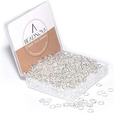 حلقات وصل BEADNOVA 6 مم حلقات وصل فضية لسلاسل المفاتيح ومستلزمات المجوهرات لإصلاح القلائد (1200 قطعة).